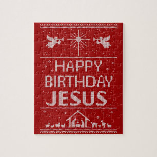 Lelijke Kerstmuts Ontwerp Kribbe Christelijk Legpuzzel