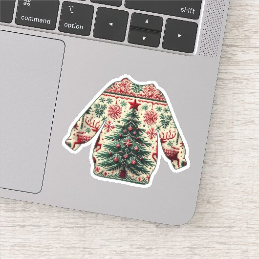 Lelijke Kerstmuts Sticker (Detail)