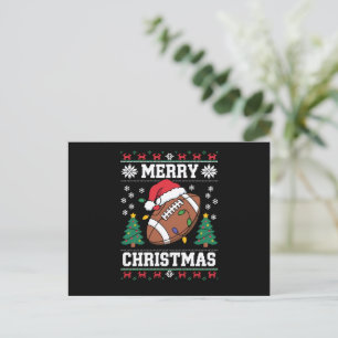 Lelijke Kerstmuts Stijl Kerstman American Football Feestdagenkaart