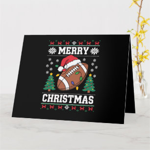 Lelijke Kerstmuts Stijl Kerstman American Football Kaart