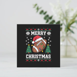 Lelijke Kerstmuts Stijl Kerstman American Football Kaart