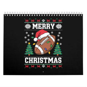 Lelijke Kerstmuts Stijl Kerstman American Football Kalender