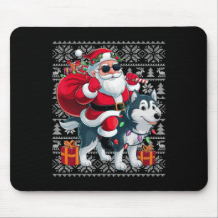 Lelijke Kerstmuts Stijl Kerstman Rid Husky Hond Ch Muismat