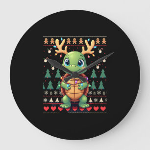 Lelijke Kerstmuts Stijl Verlichte Schildpad Kerstm Grote Klok