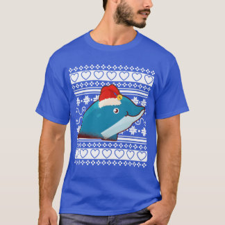 Lelijke Kerstmuts-trui Kerst Delphin meisje T-shirt