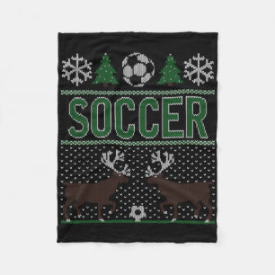 Lelijke Kerstmuts Voetbal Fleece Deken