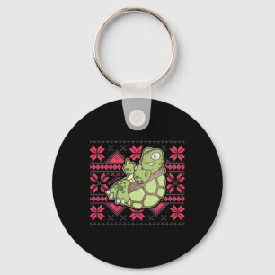 Lelijke Kerstschildpad Middenvinger Uit Grappig Sa Sleutelhanger