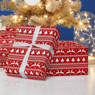 Lelijke Kersttrui Bomen & Rendieren Cadeaupapier