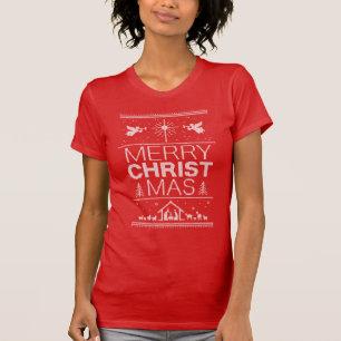 Lelijke kersttrui Christus Christelijk Jezus T-shirt