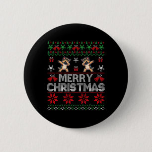 Lelijke Kersttrui Duitse Herder Xmas Dog Fa Ronde Button 5,7 Cm