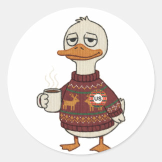 Lelijke Kersttrui Eend Sticker Vel
