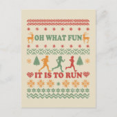 Lelijke kersttrui  hardlopen briefkaart (Voorkant)