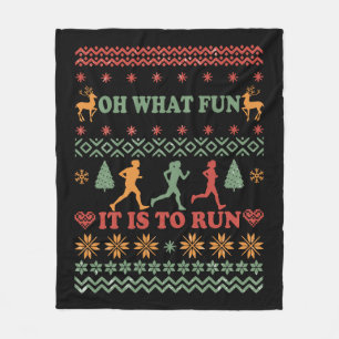 Lelijke kersttrui  hardlopen fleece deken