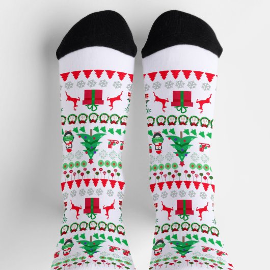 Lelijke Kersttrui Kerst Elementen Sokken (Top)