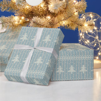 Lelijke Kersttrui Kerstdroom Blauwe Winter Vakanti Cadeaupapier