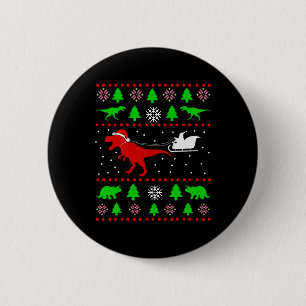 Lelijke Kersttrui met Dinosaurussen voor Volwassen Ronde Button 5,7 Cm