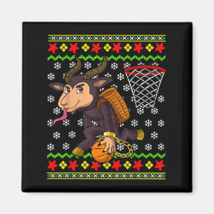 Lelijke Kersttrui Patroon Kinderen Krampus Mand Magneet