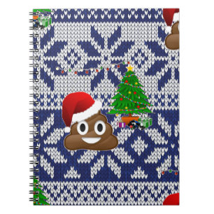 lelijke kersttrui pover emoji notitieboek