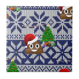 lelijke kersttrui pover emoji tegeltje