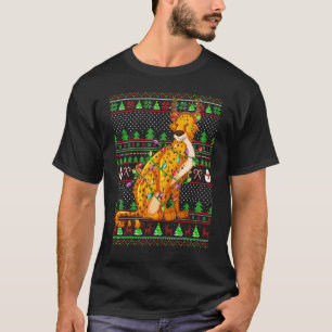 Lelijke Kersttrui Stijl Verlichting Luipaard Kerst T-shirt