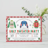 Lelijke Kersttrui Uitnodigingen Uitnodiging voor h (Staand voorkant)