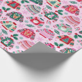 Lelijke kersttruien met kerstman en rendier cadeaupapier (Hoek)