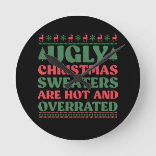 Lelijke kersttruis is heet en overgewaardeerd ronde klok