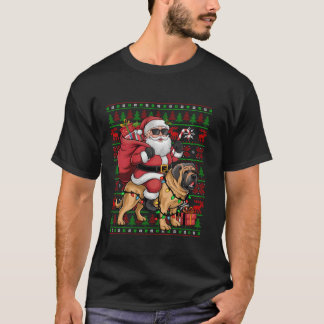 Lelijke kerstverlichting Grappig Santa Riding Mast T-shirt