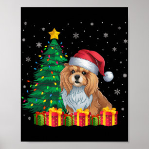 Lelijke Lhasa Apso Kerstmuts Kerstverlichting Hond Poster