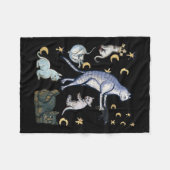 Lelijke middeleeuwse katten fleece deken (Voorkant (Horizontaal))