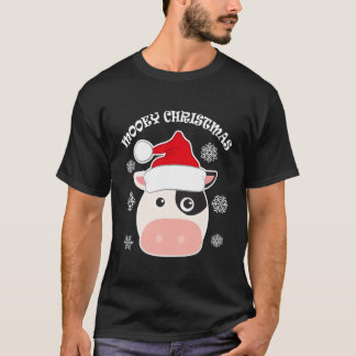 Lelijke Mooey Kerst Koe T-shirt