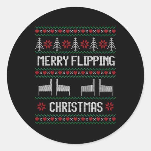 Lelijke Pinball Machine Kerstmis Pinball Wizard Ronde Sticker (Voorkant)