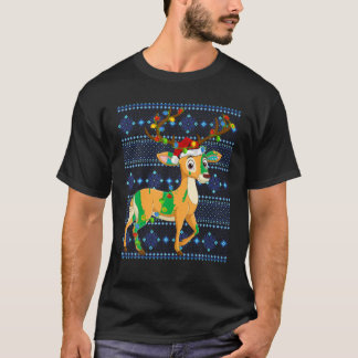 Lelijke rendieren trui vakantie kerstverlichting h t-shirt