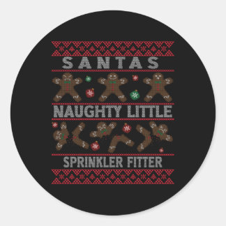 Lelijke Santa Sprinkler Fitter Job Ronde Sticker
