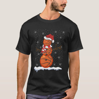Lelijke stijl sneeuw basketbal t-shirt