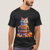 Lelijke Thanksgiving Sweater Kat T-shirt (Voorkant)