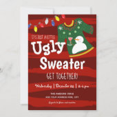 Lelijke trui bijeenkomst Kerstfeest Kaart (Voorkant)