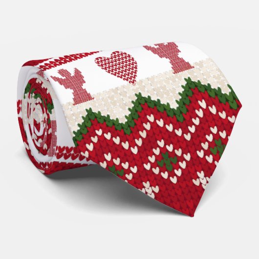 Lelijke trui Gebreide Hygge Angels Harten Kerstmis Stropdas (Opgerold)