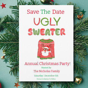 Lelijke trui Grappig Rendier Kerstfeest Save The Date