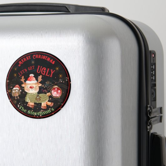 Lelijke trui herten & uil vakantie magneet (Insitu (bagage))