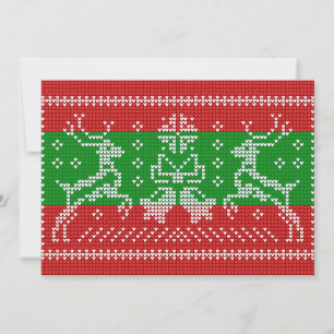 Lelijke trui jingle bells Xmas rendieren haakwerk Feestdagenkaart