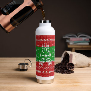 Lelijke trui jingle bells Xmas rendieren haakwerk Waterfles