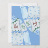 Lelijke Trui Kerst Blauw Waterverf Rustiek Kaart (Achterkant)