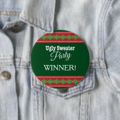 Lelijke trui kerst partij winnaar ronde button 4,0 cm (In situ)