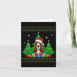 Lelijke trui Kerstboom Kerstman Hoed Bet Hound Do Kaart