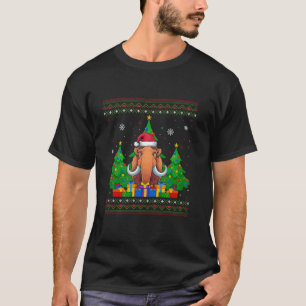 Lelijke Trui Kerstboom Kerstman Hoed Mammoet Kerst T-shirt