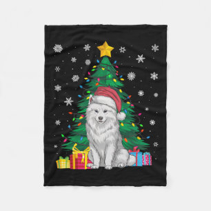 Lelijke Trui Kerstboom Lights Samoyed Dog San Fleece Deken
