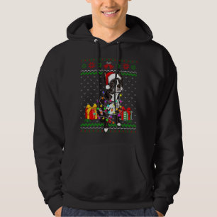 Lelijke trui Kerstverlichting Boston Terrier Hond Hoodie