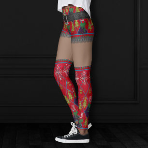 Lelijke trui korte rok dij hoog Donkere huid Leggings