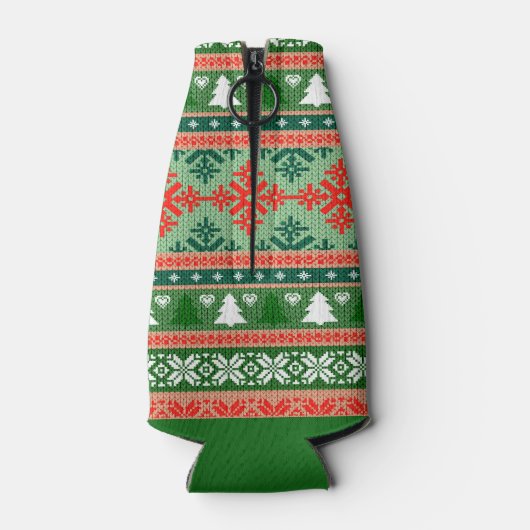 Lelijke trui Monogram Kerstmis Flesjeskoeler (Achterkant)